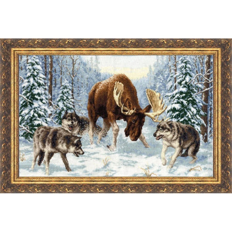 DZH013 Meeting in the Forest Cross Stitch Kit from Golden Fleece