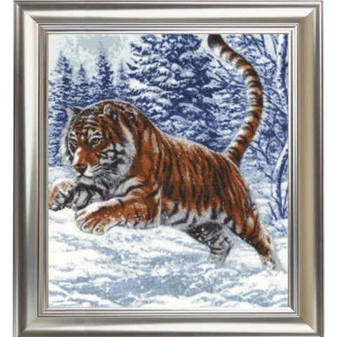 DZH019 Tiger Jump Cross Stitch Kit from Golden Fleece