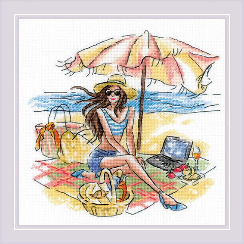 At The Beach. Cross Stitch kit by RIOLIS Ref. no.: 2008 - Hobby.lt 🇬🇧