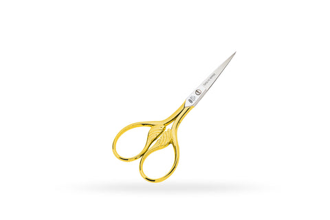 Quality embroidery scissors with golden handles 9 cm