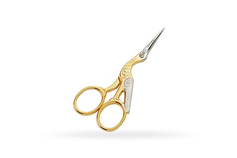 Stork embroidery scissors gold handles 11.5 cm