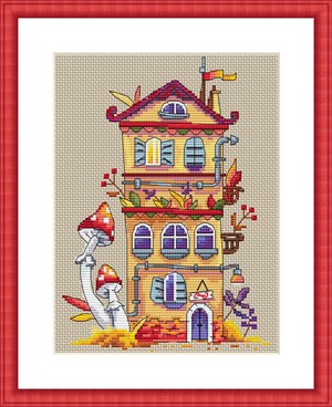 Autumn House SK54 cross stitch kit by Merejka