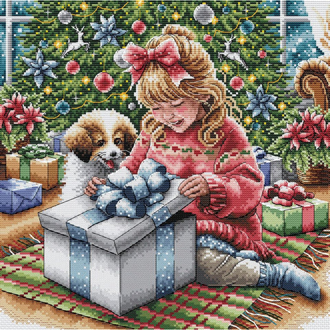 Cross Stitch Embroidery Kit with 16 Count Aida Fabric, AVA Stitch, 59 Colors, 26.2 cm Design, 165 x 165 Stitches