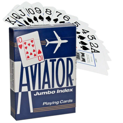 Aviator Jumbo poker cards (Blue) - Hobby.lt 🇬🇧