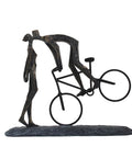 Bronze Finish Cyclist Kiss Sculpture