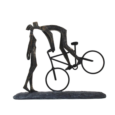 Bronze Finish Cyclist Kiss Sculpture