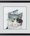 Dimensions Cross Stitch Kit, Cat with Floral Wreath