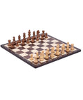 Handmade Mahogany Chess Set, 40x40 cm Notated Walnut Board, Italy