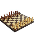 Handcrafted Acacia and Walnut Chess Set, Weighted Pieces, Numbered 20 inch Board