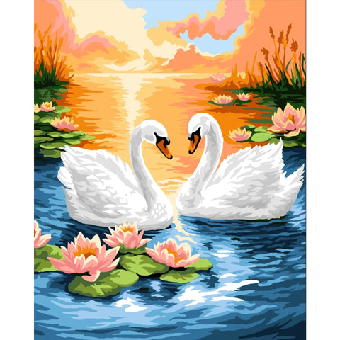 Wizardi Paint by Numbers Swan Serenade
