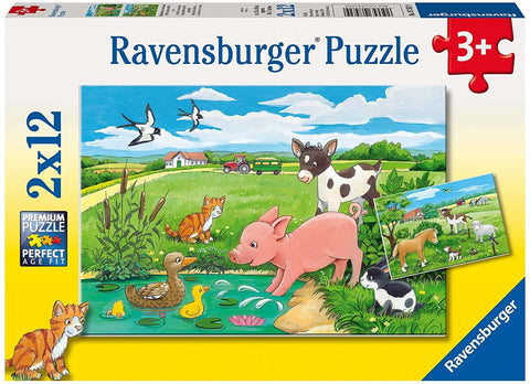 Baby Animals on The Farm 2 x 12 Puzzles