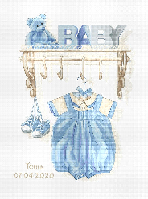 Baby Boy Birth SB1174 - Cross Stitch Kit - Hobby.lt 🇬🇧