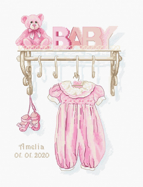 Baby Girl Birth SB1175 - Cross Stitch Kit - Hobby.lt 🇬🇧