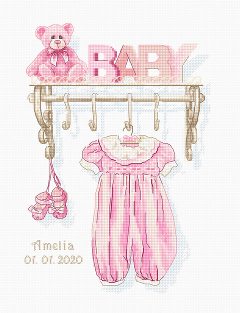 Baby Girl Birth SB1175 - Cross Stitch Kit