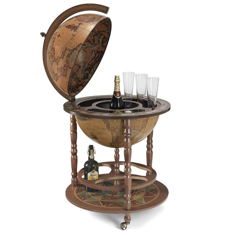 Bar-Globe CALIPSO. With wide lower shelf. Handmade Quality From Italy.