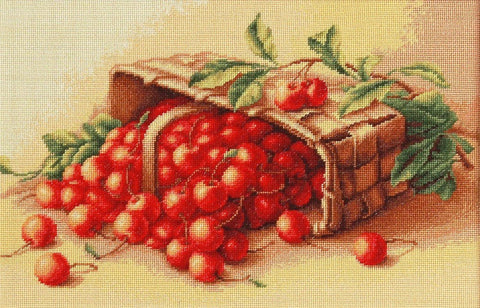 Basket of cherry SB498 - Cross Stitch Kit by Luca - s - Hobby.lt 🇬🇧