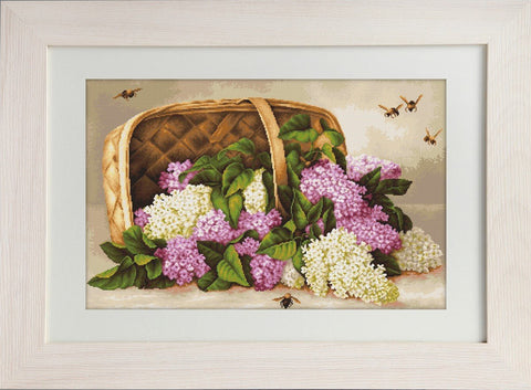 Basket of lilacs SG501 - Cross Stitch Kit by Luca - s - Hobby.lt 🇬🇧