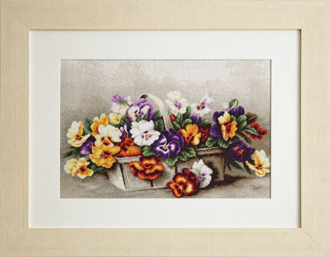 Basket of pansies SG503 - Cross Stitch Kit by Luca - s - Hobby.lt 🇬🇧