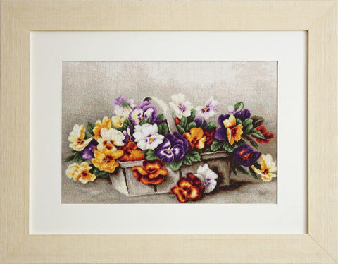 Basket of pansies SG503 - Cross Stitch Kit by Luca-s