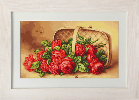 Basket of roses SG499 - Cross Stitch Kit by Luca - s - Hobby.lt 🇬🇧