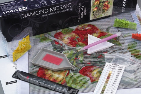 Basket of Strawberries diamond mosaic kit by RIOLIS Ref. no.: AM0008 - Hobby.lt 🇬🇧