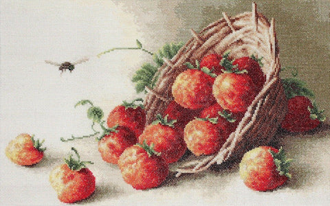 Basket of strawberries SG497 - Cross Stitch Kit by Luca - s - Hobby.lt 🇬🇧