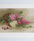 Basket with lilac SG493 - Cross Stitch Kit by Luca - s - Hobby.lt 🇬🇧