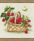 Basket with Raspberries - Cross Stitch Kit from RIOLIS Ref. no.:1448 - Hobby.lt 🇬🇧