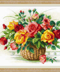 Basket With Roses cross stitch kit by RIOLIS Ref. no.: 1722 - Hobby.lt 🇬🇧