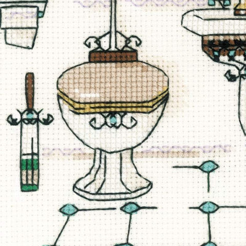 Bathroom Interior cross stitch kit by RIOLIS Ref. no.: 1737 - Hobby.lt 🇬🇧