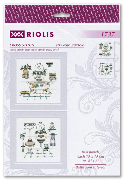 Bathroom Interior cross stitch kit by RIOLIS Ref. no.: 1737 - Hobby.lt 🇬🇧