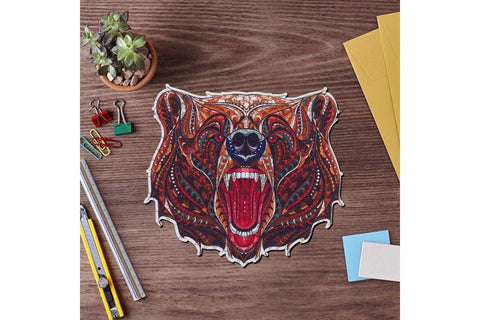 Bear totem - unique WOODEN puzzle 222 pcs - Hobby.lt 🇬🇧