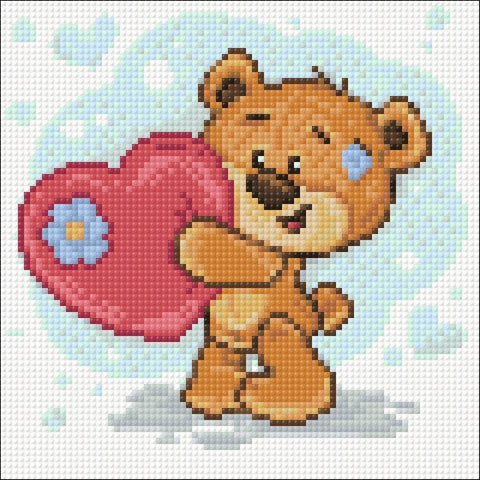 Bear with the Heart 20х20 Diamond Painting Set Cs2698 - Hobby.lt 🇬🇧