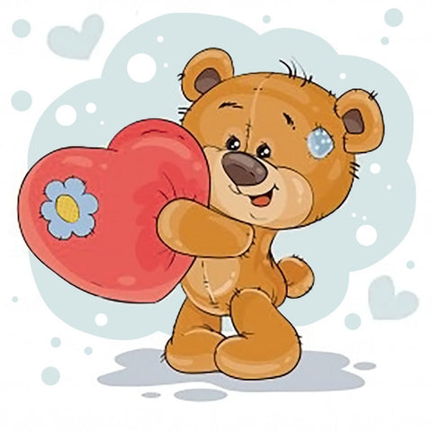 Bear with the Heart 20х20 Diamond Painting Set Cs2698 - Hobby.lt 🇬🇧