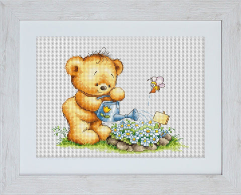 Bear with Watering SB1053 - Cross Stitch Kit by Luca - s - Hobby.lt 🇬🇧