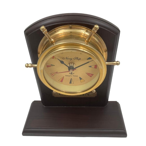 Beautiful Brass Marine Clock In Wooden Casing | WWW - Hobby.lt 🇬🇧