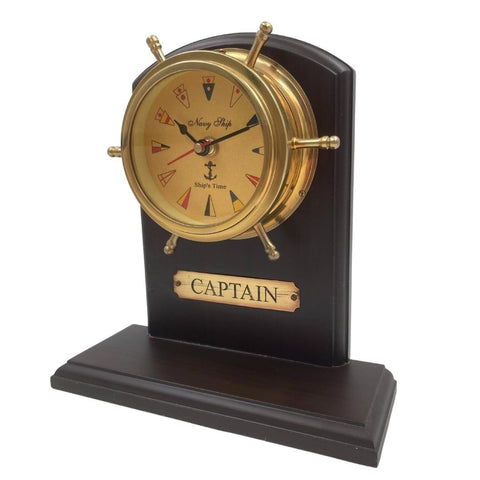 Beautiful Brass Marine Clock In Wooden Casing | WWW - Hobby.lt 🇬🇧