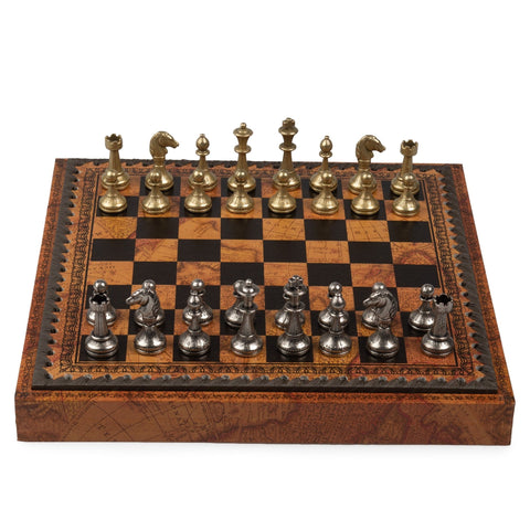 Beautiful Chess Pieces with Leatherlike MAP Chess Board N035 - Hobby.lt 🇬🇧