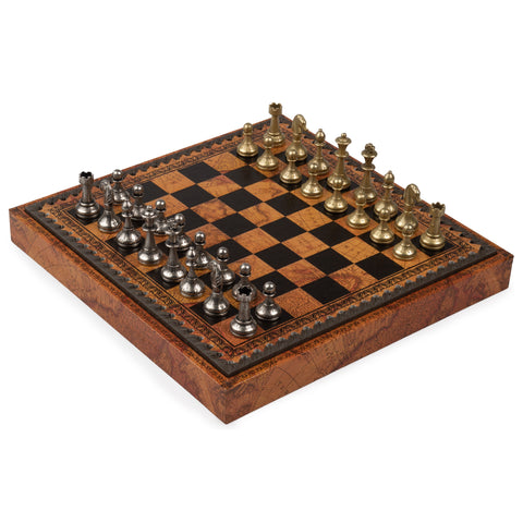 Beautiful Chess Pieces with Leatherlike MAP Chess Board N035