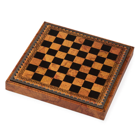 Beautiful Chess Pieces with Leatherlike MAP Chess Board N035