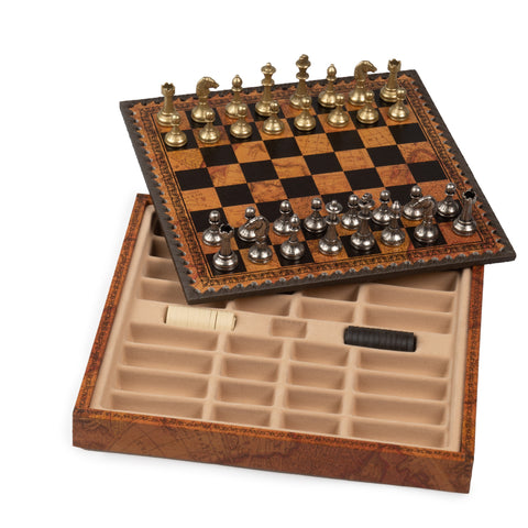 Beautiful Chess Pieces with Leatherlike MAP Chess Board N035