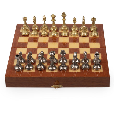 Beautiful Chess Set With Georgeous Mahogany Carrying case/board