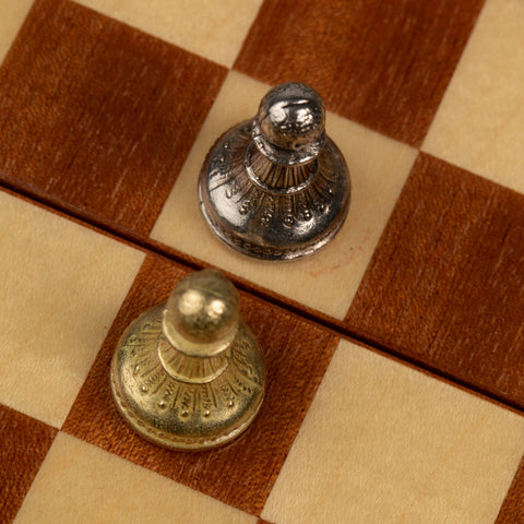 Beautiful Chess Set With Georgeous Mahogany Carrying case/board