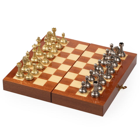 Beautiful Chess Set With Georgeous Mahogany Carrying case/board