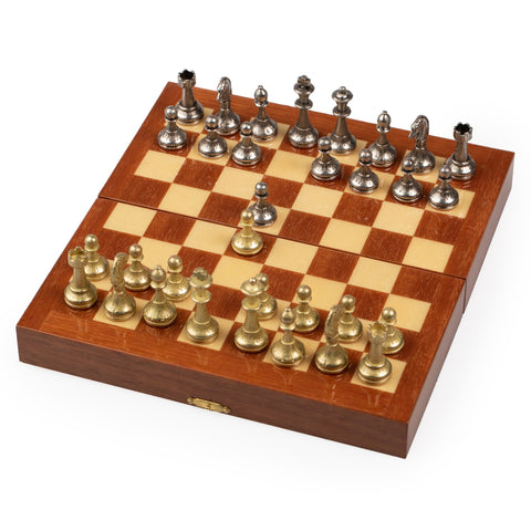 Beautiful Chess Set With Georgeous Mahogany Carrying case/board