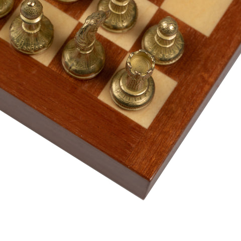 Beautiful Chess Set With Georgeous Mahogany Carrying case/board