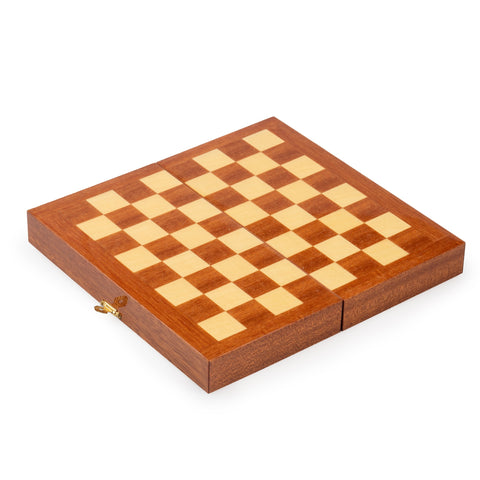 Beautiful Chess Set With Georgeous Mahogany Carrying case/board