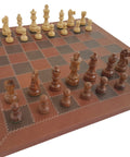 Beautiful Classic CHESS SET with Genuine Leather Chess Board - Hobby.lt 🇬🇧