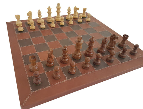 Beautiful Classic CHESS SET with Genuine Leather Chess Board - Hobby.lt 🇬🇧