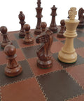 Beautiful Classic CHESS SET with Handmade Genuine Leather Chess Board - Hobby.lt 🇬🇧